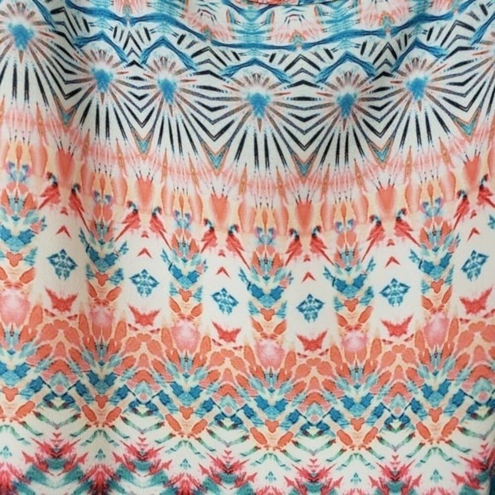 St. Tropez West XL Top Sleeveless Keyhole Back COLORFUL Beach Vacation - Picture 3 of 9